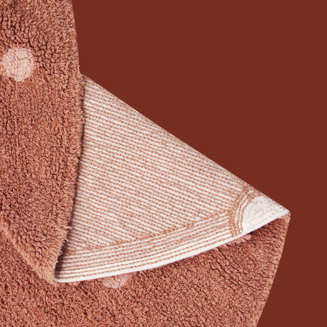 Washable rug Round Dot Chestnut