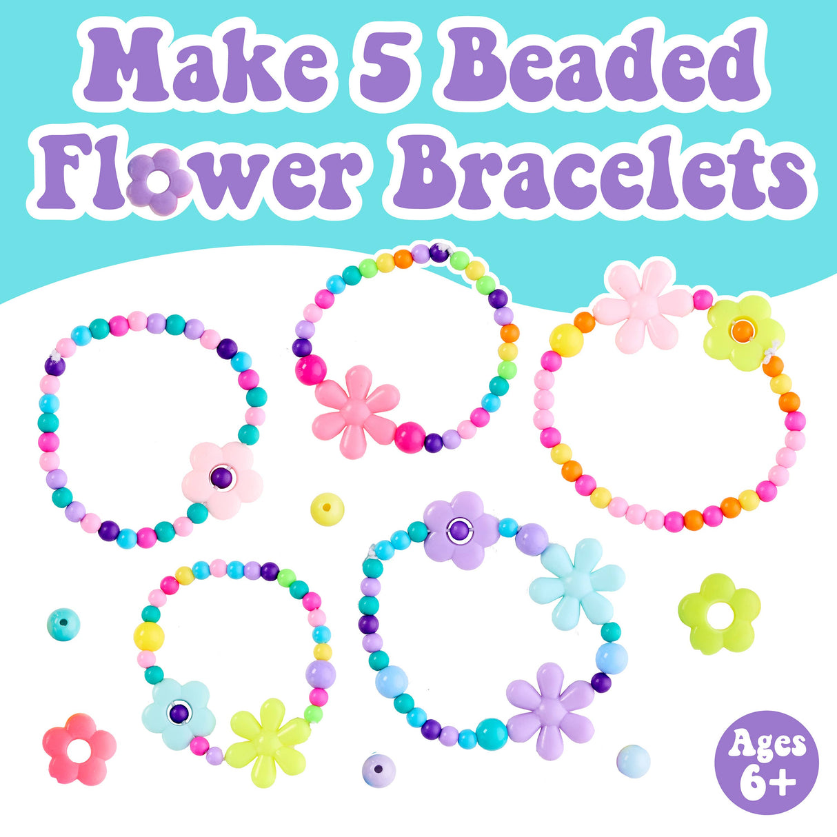 Beaded Flower Bracelets Mini Kit for Kids