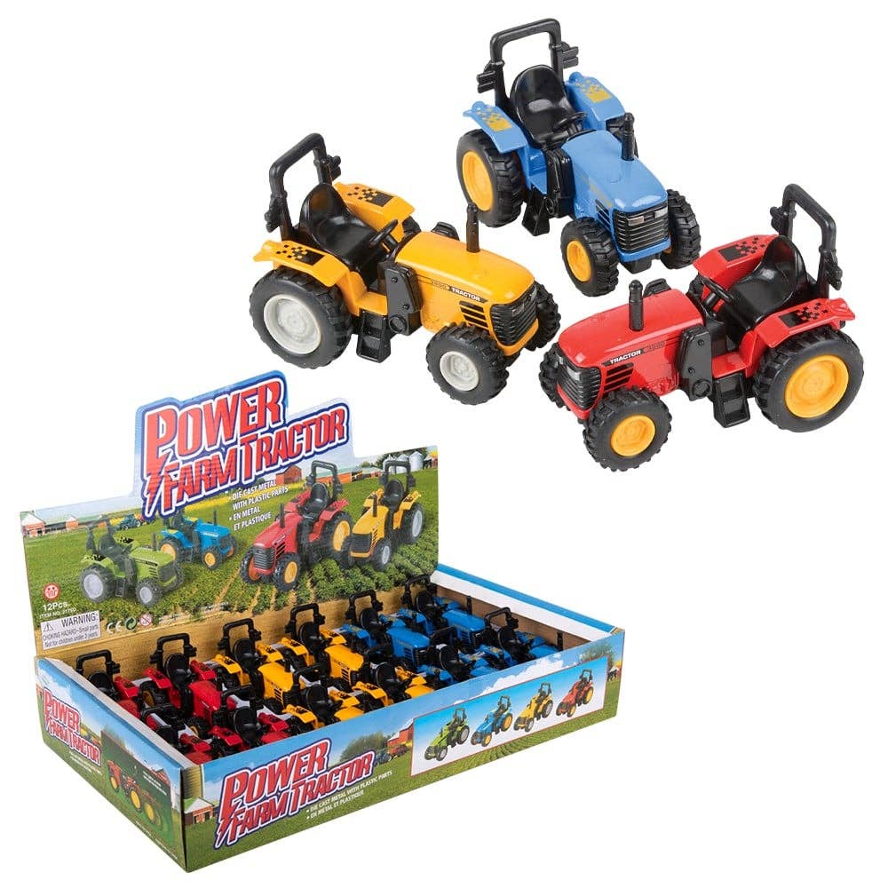 4" DIE-CAST PULL BACK FARM TRACTOR LLB Car Toys