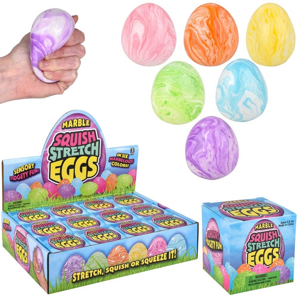 2.5" Squish And Stretch Marbleized Easter Egg - LLB Toys