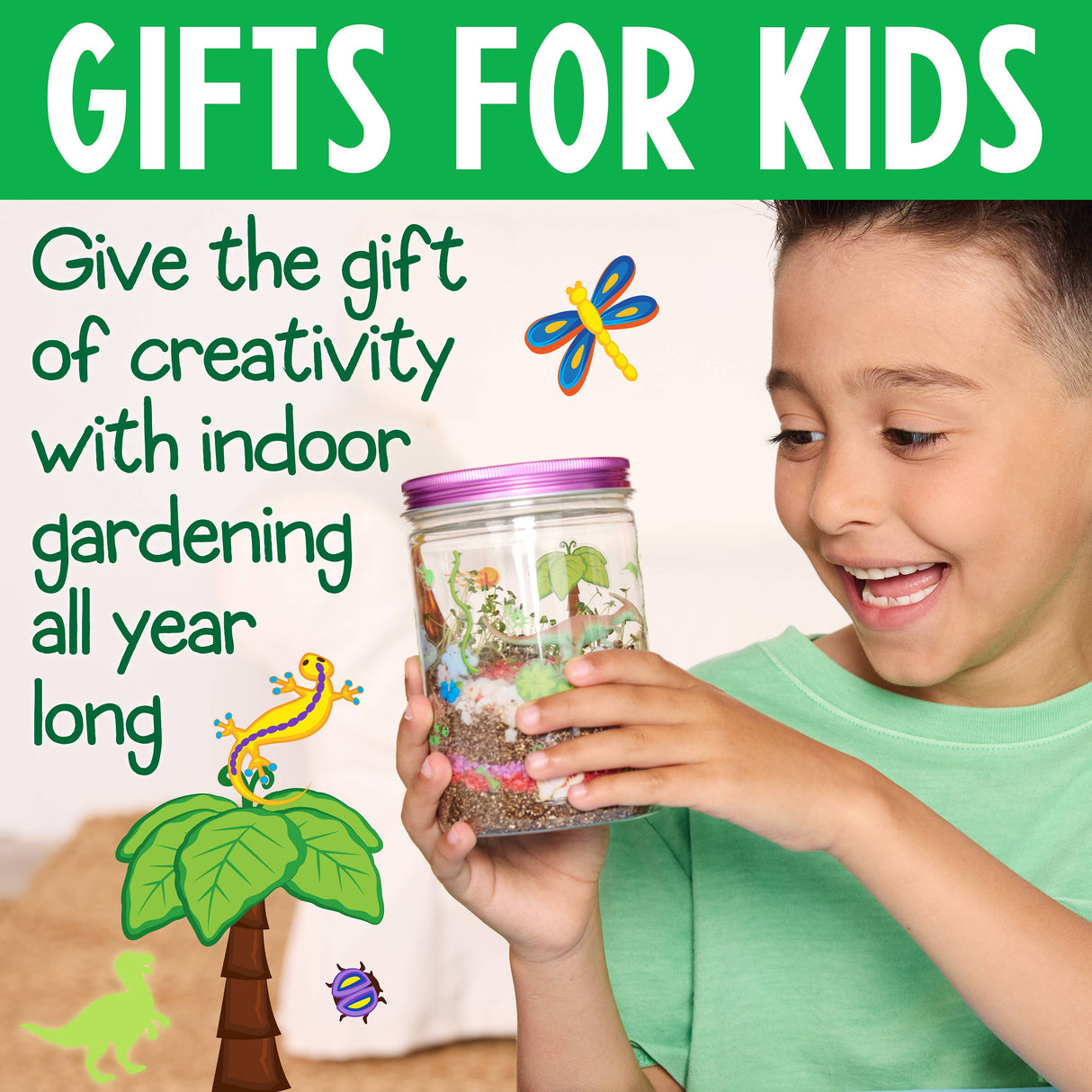 Grow N' Glow Dinosaur Terrarium DIY Craft Kit for Kids