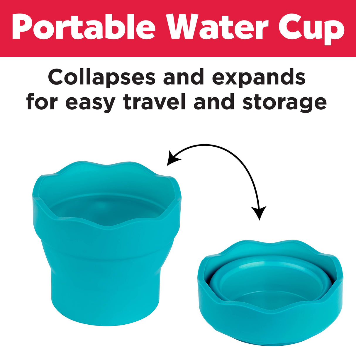 Clic & Go Collapsable Water Cup for Painting, Turquoise