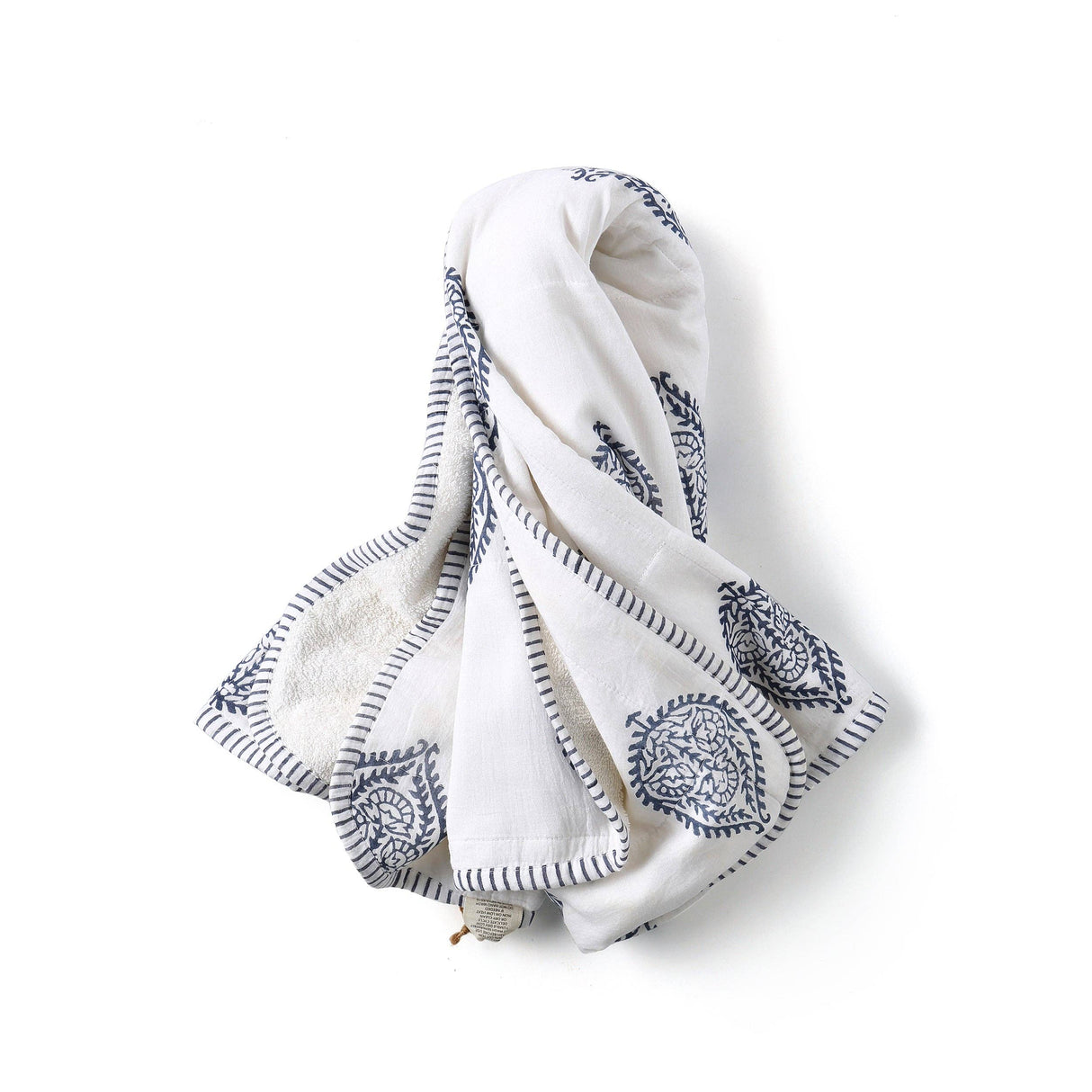 Hooded Towel: Handmade, Block-Printed Cotton, Baby/Toddler