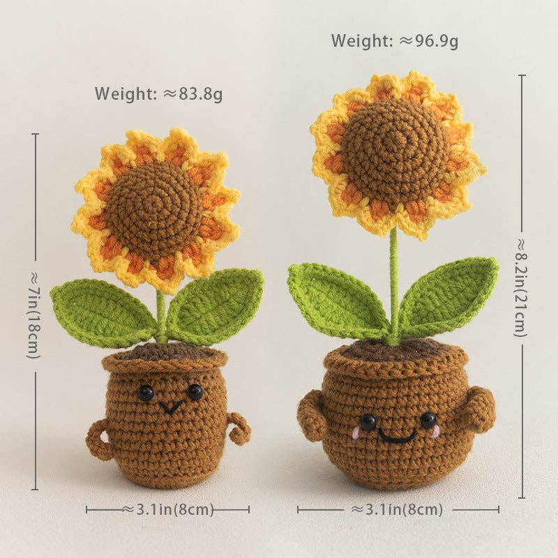 Handmade Knitted Potted Plants Cotton Desk Decor