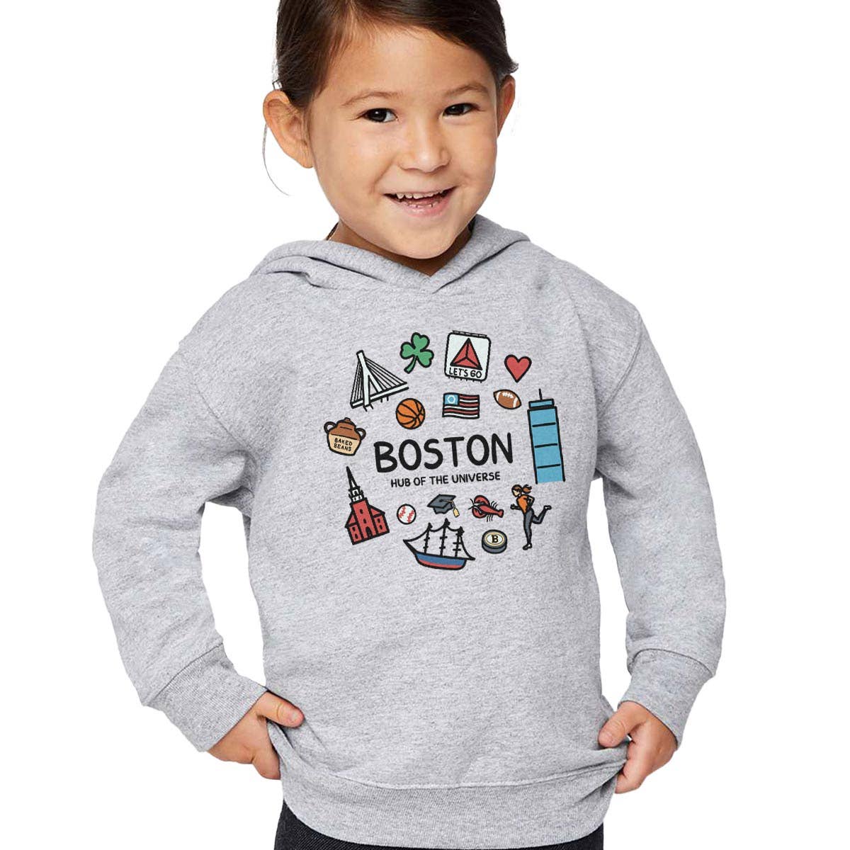 Boston Doodles Icons Massachusetts Toddler Unisex Hoodie