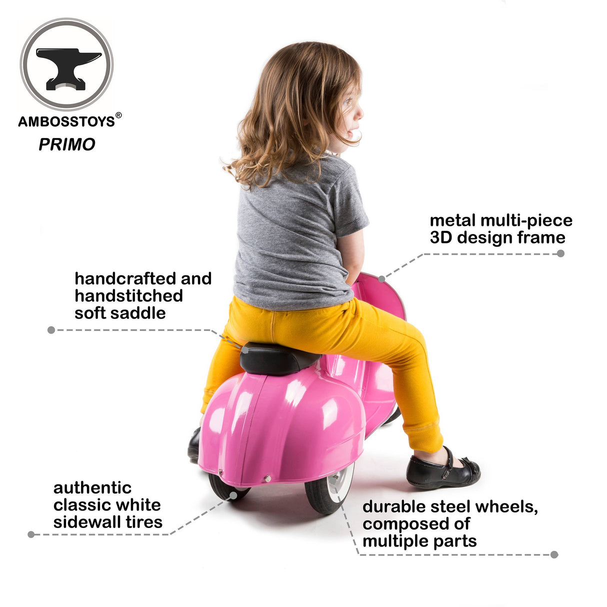 Ambosstoys Scooters PRIMO ride-on toy Classic Pink