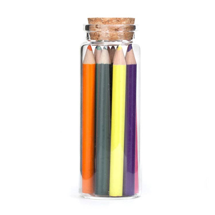 Colored Pencils Set Of 12 In Glass Jar