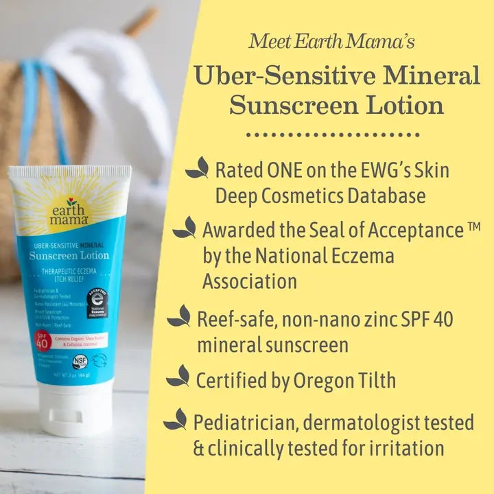 Earth Mama Uber-Sensitive Mineral Sunscreen Lotion - SPF 40