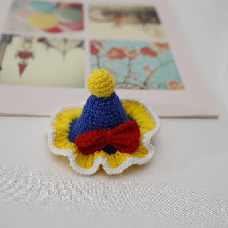 Colorful Princess Crochet Hat Hair Clip Handmade Hair Accessory