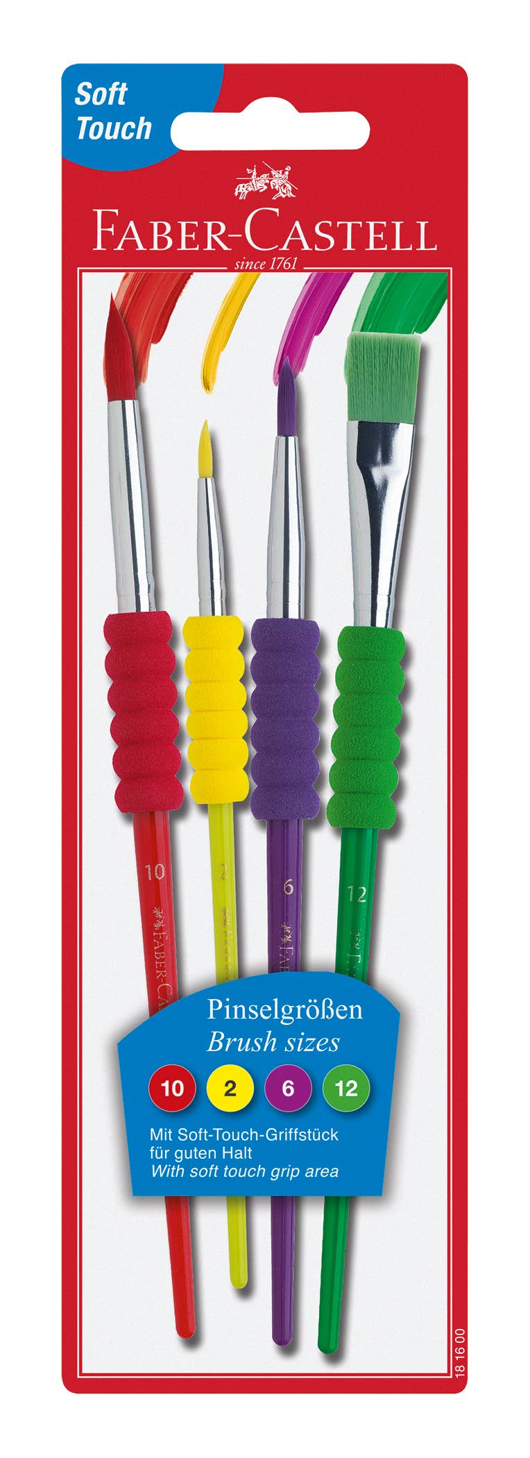 Soft Touch Paintbrushes, Assorted Sizes - Set of 4