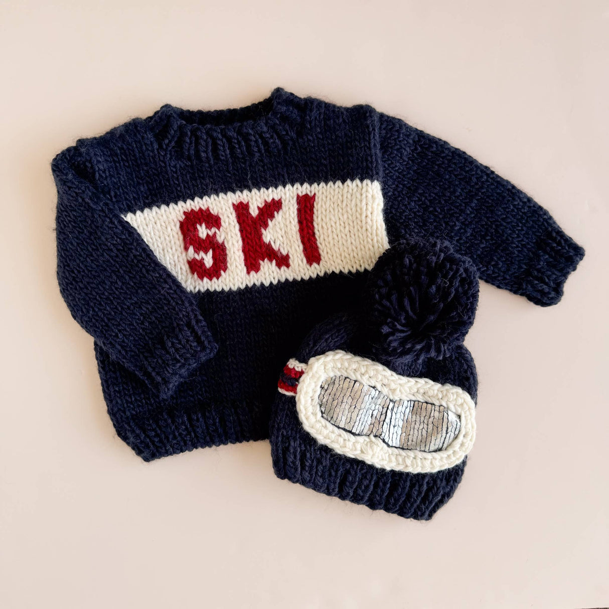 Ski Sweater, Navy Baby Kids Christmas Holiday Winter Gift