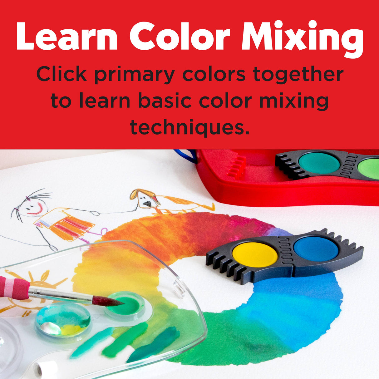 Connector Watercolor Paints for Kids 12 Super Bright Colors