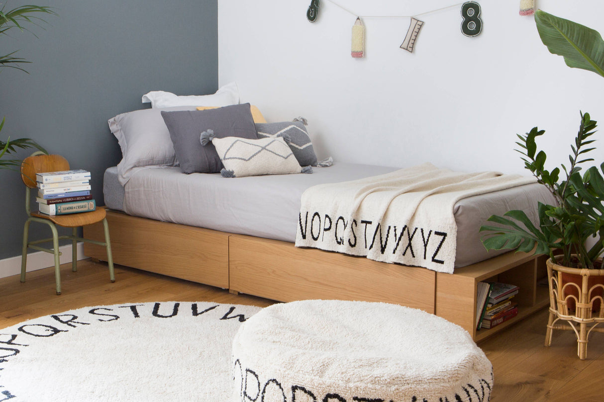 Knitted Cushion Little Oasis Nat - Grey