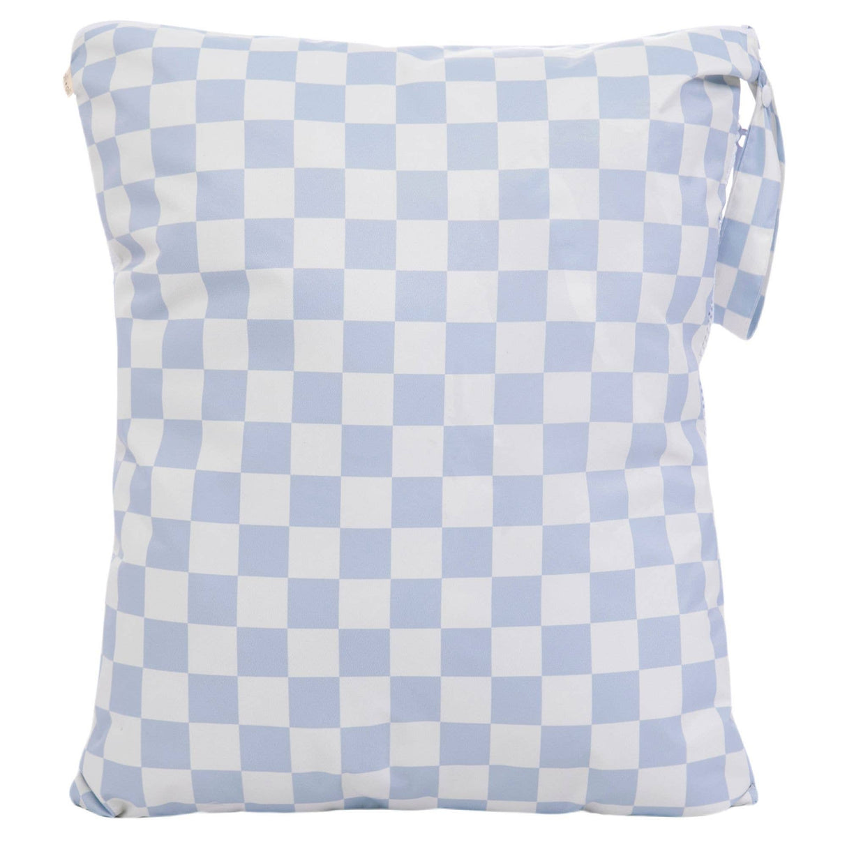 Dual-Compartment Wet/Dry Bag with Mesh Pocket (Blue Checker)
