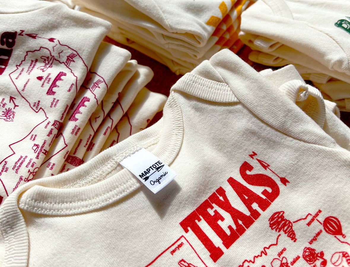 Boston Font One-Piece – City Map, Organic Cotton, USA Made