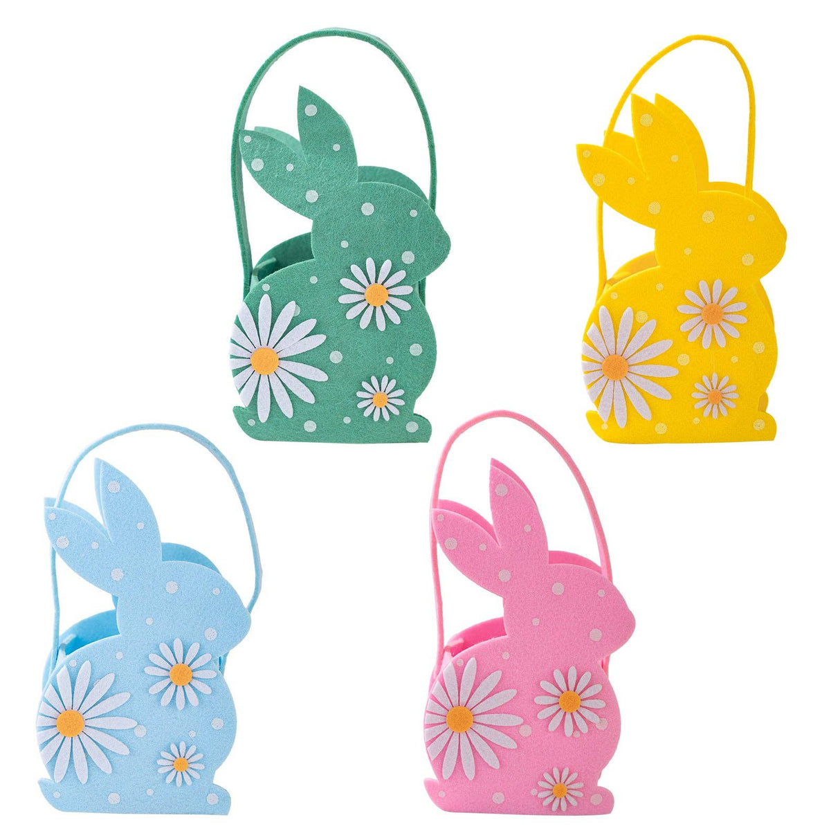 Easter Bunny 3D Felt Basket Cute Rabbit Tote Bag