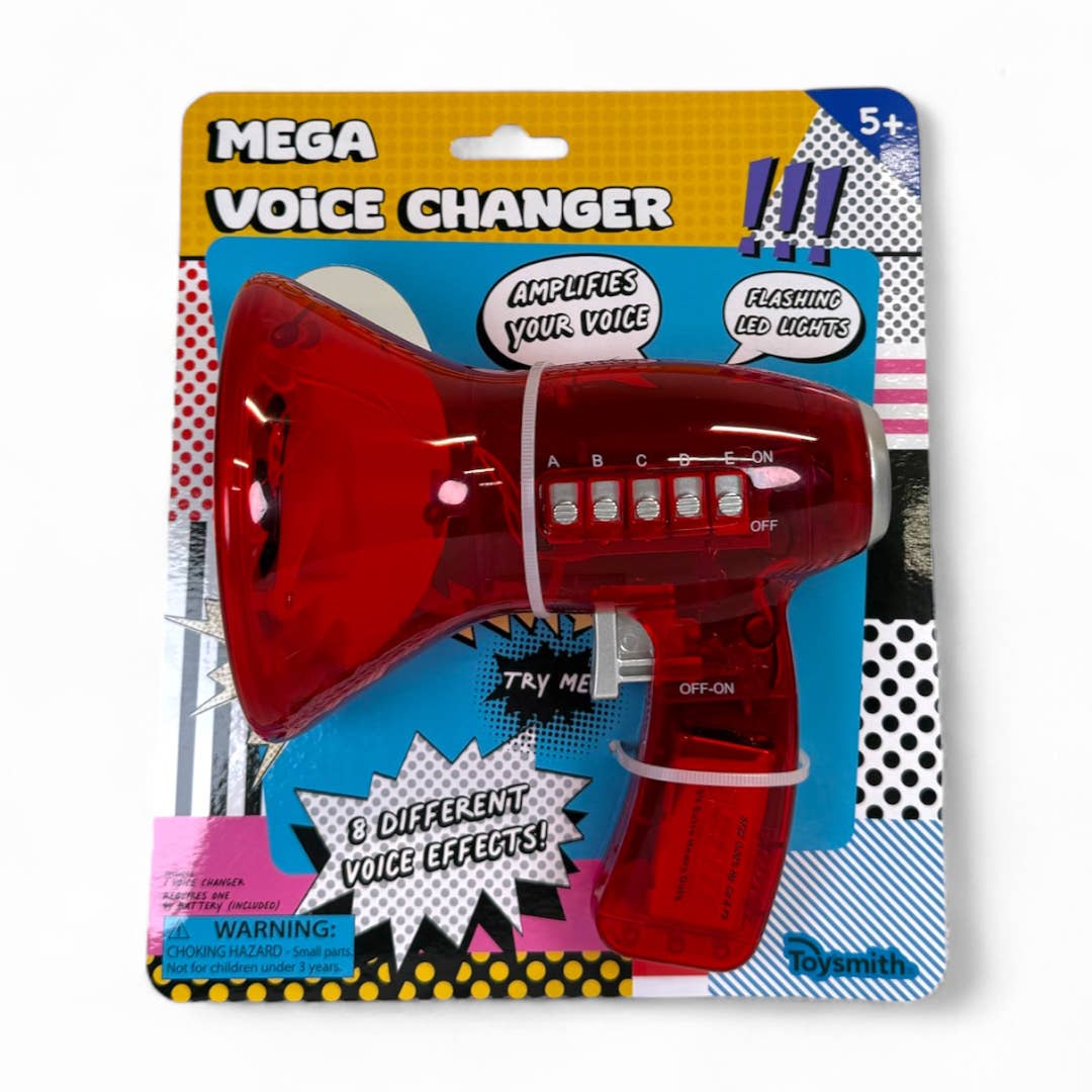 6.5-inch voice changer megaphone with amplifier, assorted colors for fun sound effects