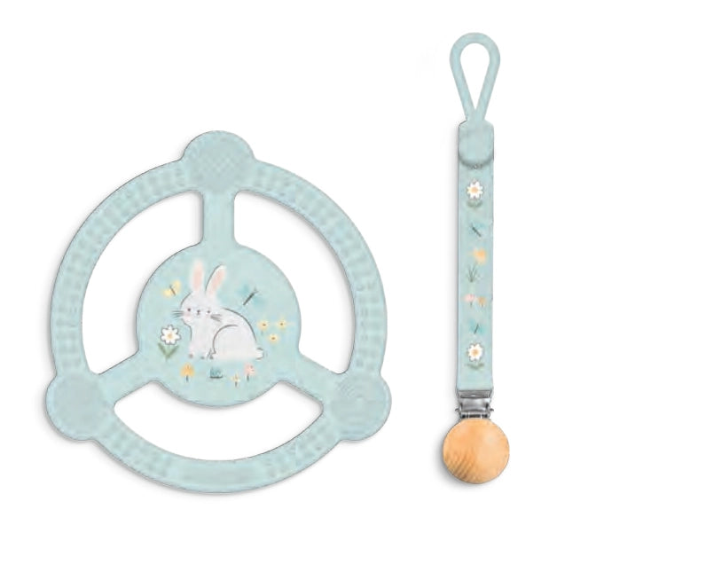 Silicone Teether Ring with Detachable Clip
