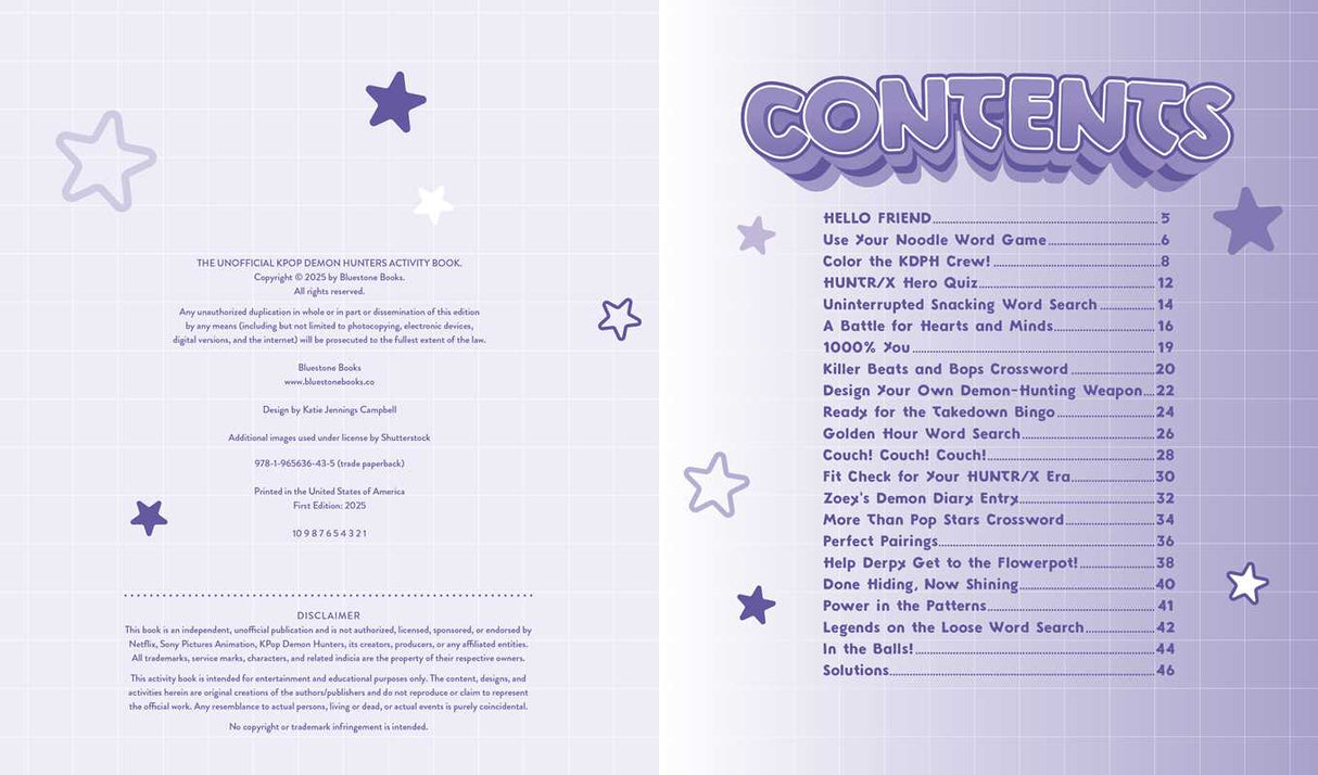 Unofficial KPop Demon Hunters Activity Book by Lila Violet