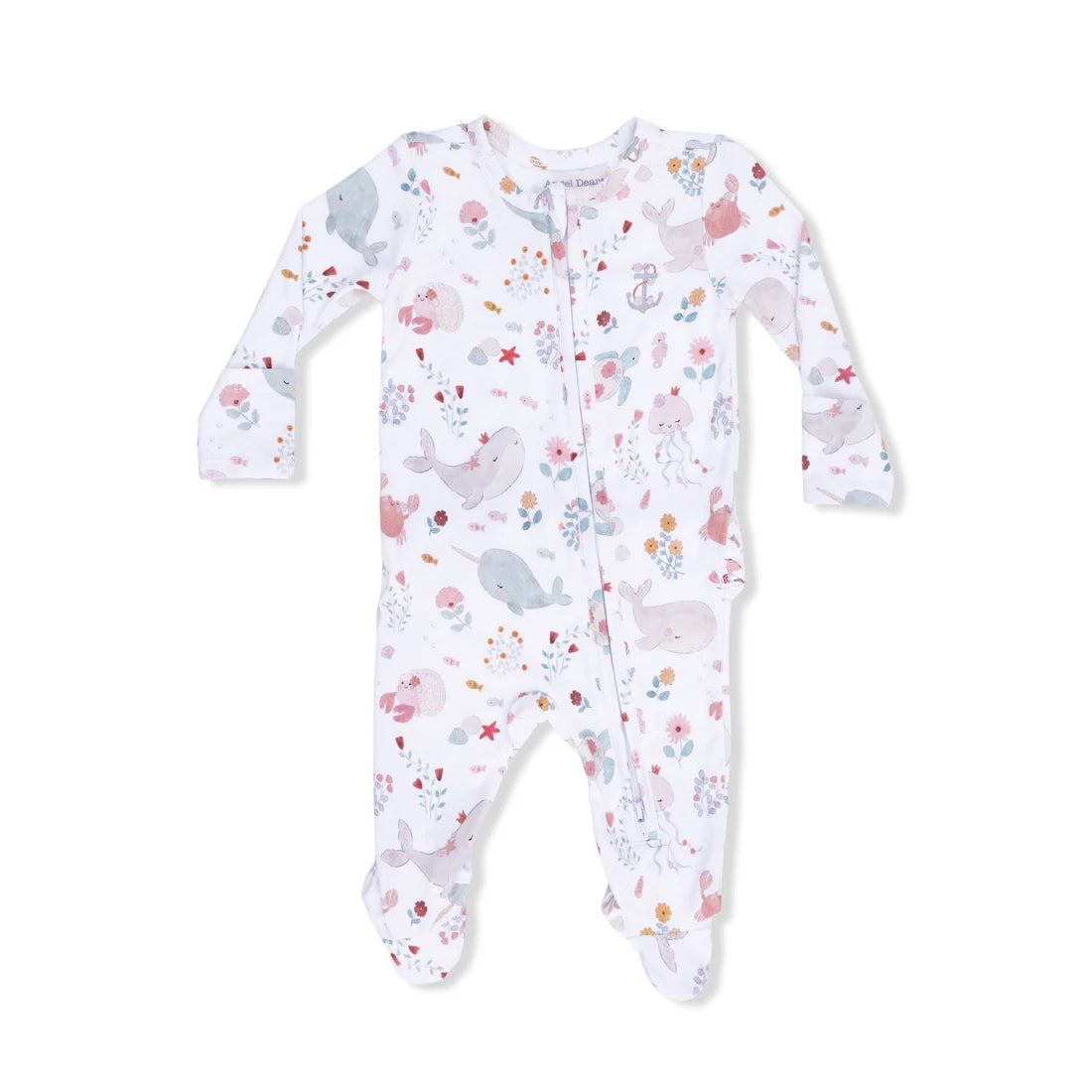 Garden Sea Creatures - 2 Way Ruffle Back Zipper Footie