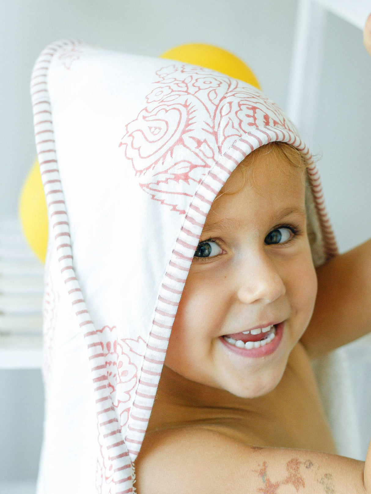 Hooded Towel: Handmade, Block-Printed Cotton, Baby/Toddler
