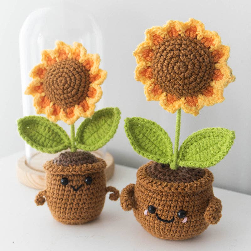 Handmade Knitted Potted Plants Cotton Desk Decor