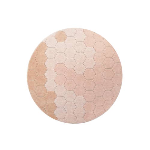 Washable rug Round Honeycomb Rose