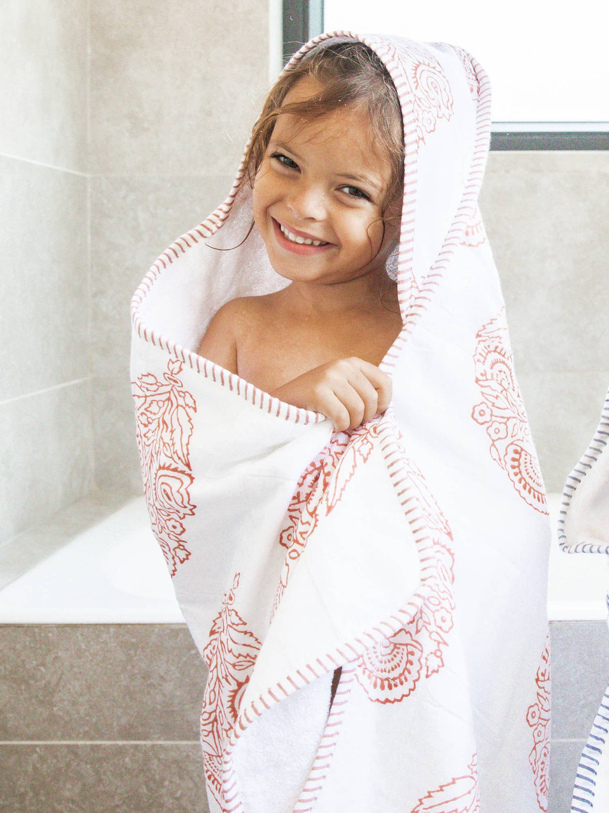 Hooded Towel: Handmade, Block-Printed Cotton, Baby/Toddler