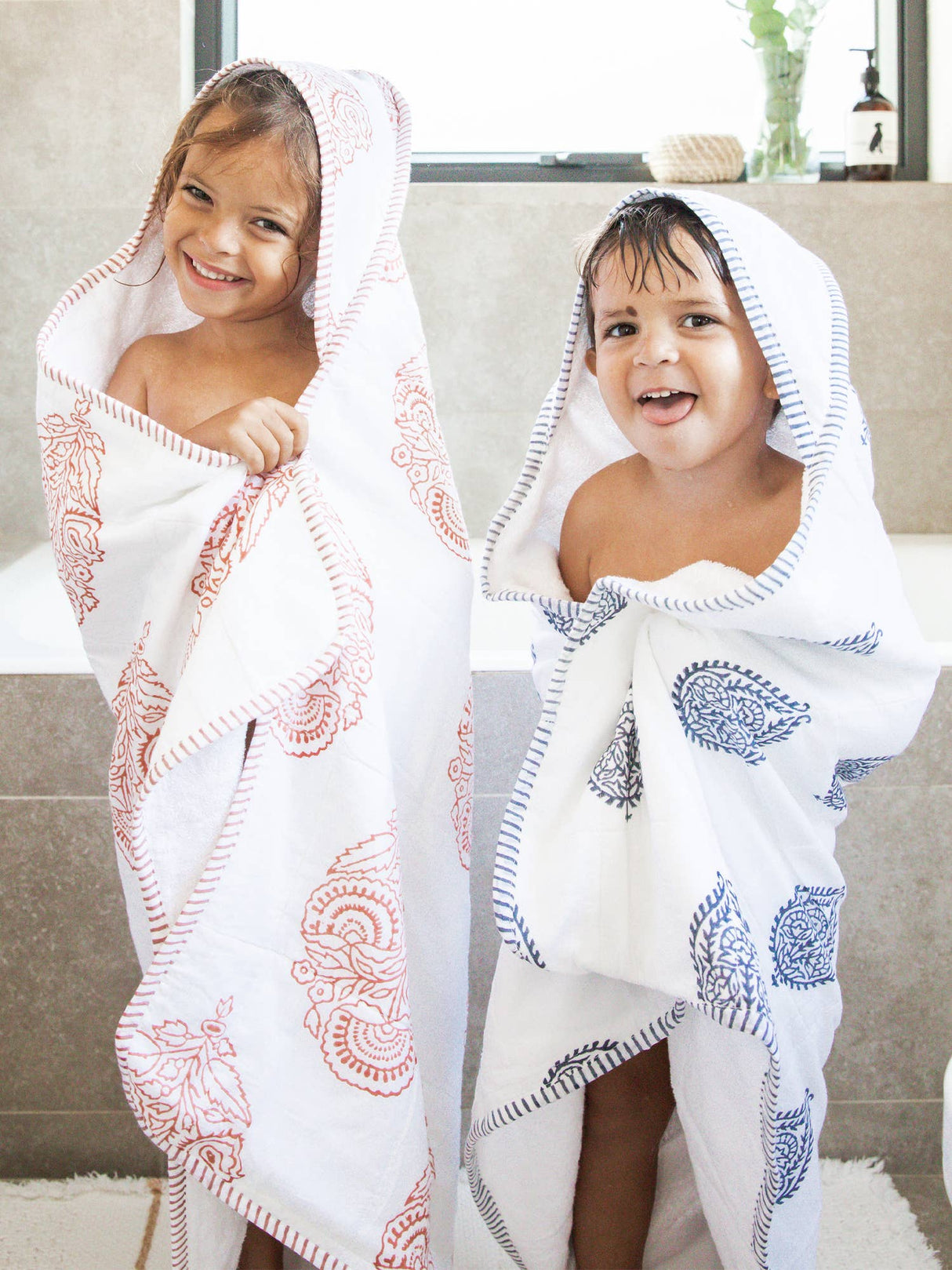 Hooded Towel: Handmade, Block-Printed Cotton, Baby/Toddler