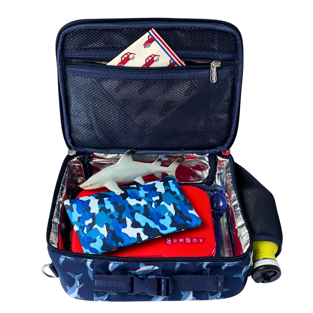 Yumbox Kids Lunch Bag – Shark Print, Insulated, 3-Way Carry