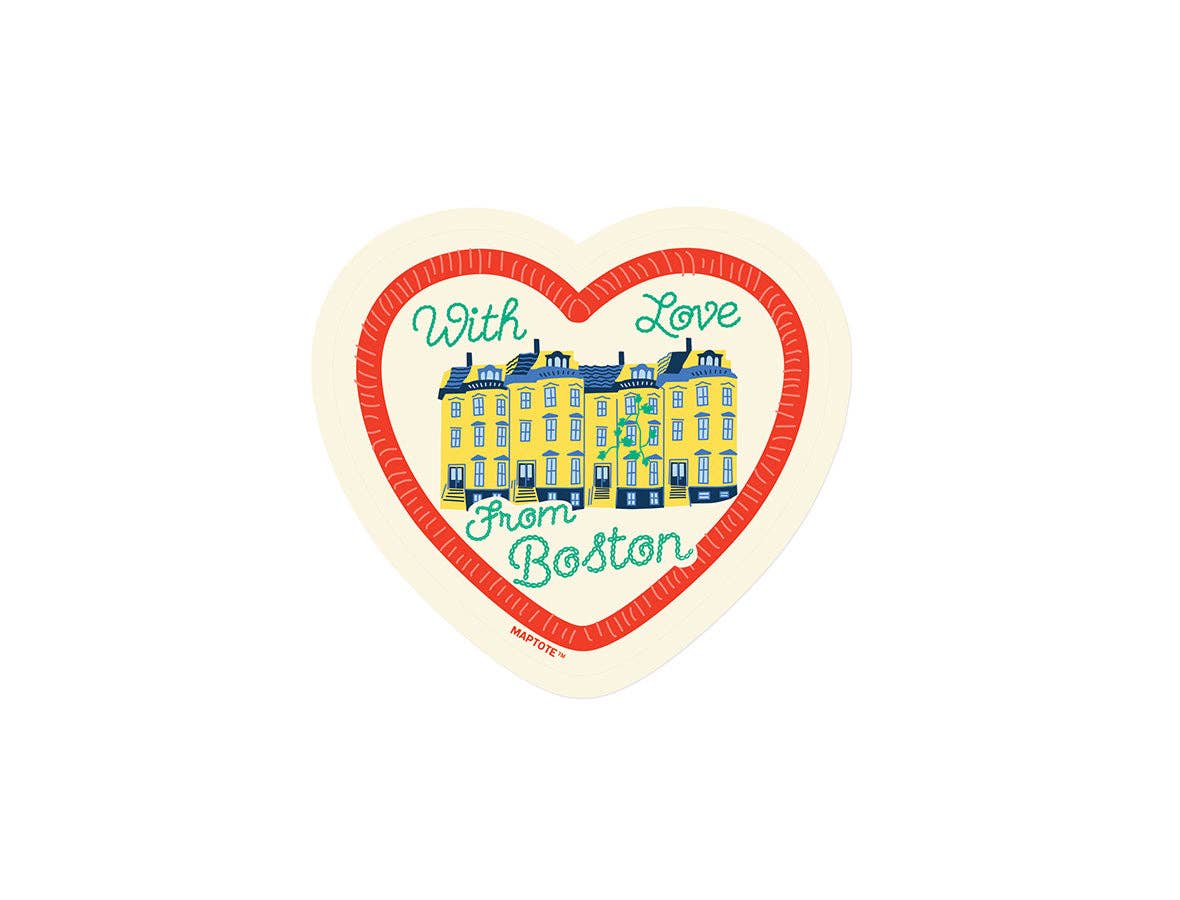 Boston With Love Rowhouses Sticker