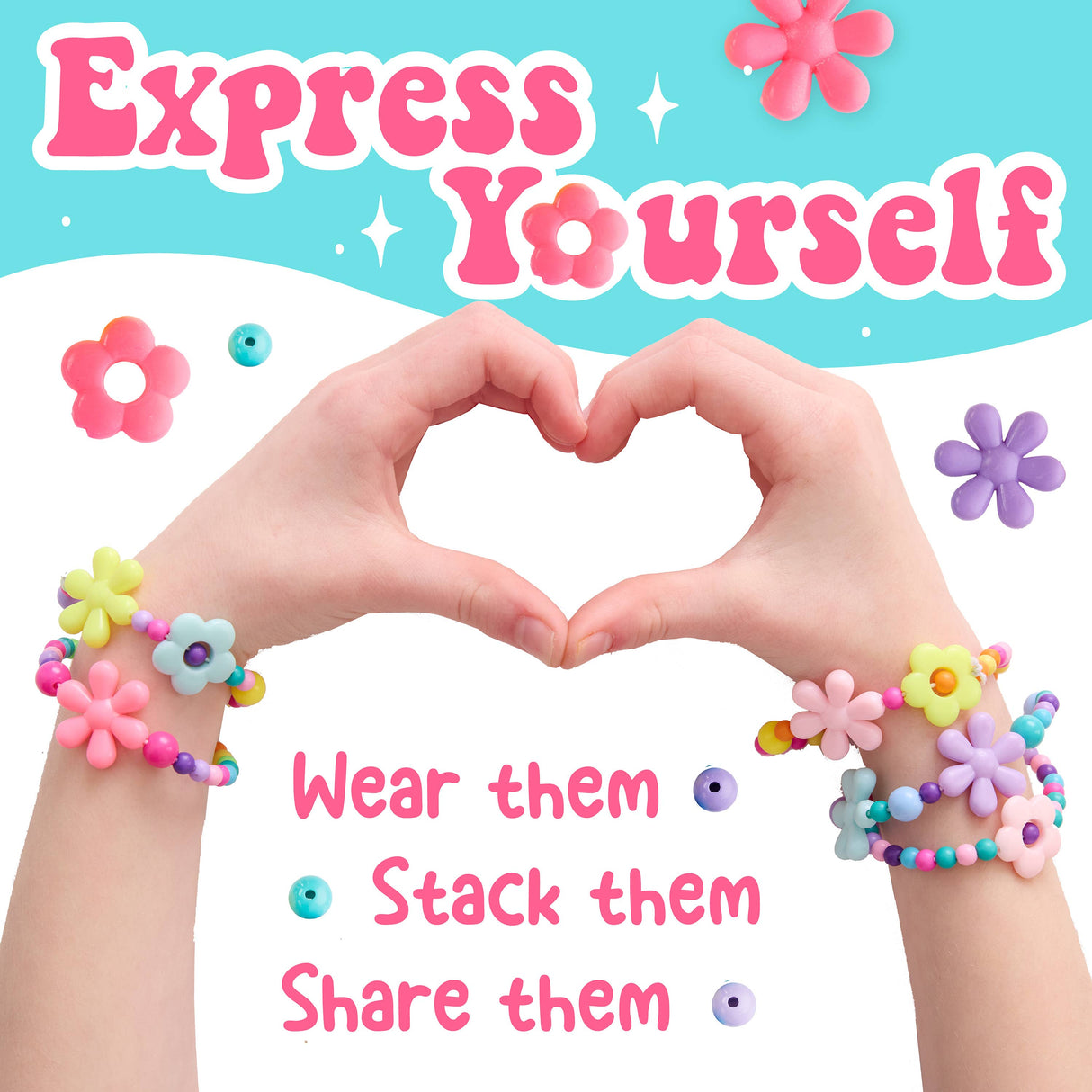 Beaded Flower Bracelets Mini Kit for Kids