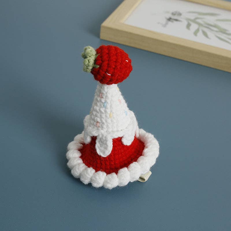 Colorful Princess Crochet Hat Hair Clip Handmade Hair Accessory