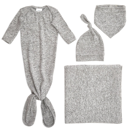 Aden + Anais snuggle knit newborn gift set - heather grey