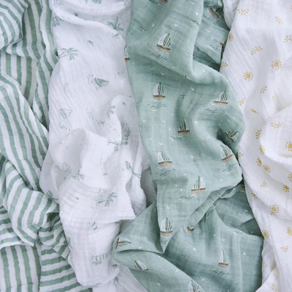 Aden & Anias organic cotton muslin swaddle blanket 4 pack