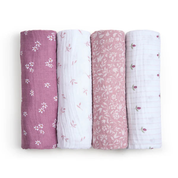 Aden & Anias organic cotton muslin swaddle blanket 4 pack