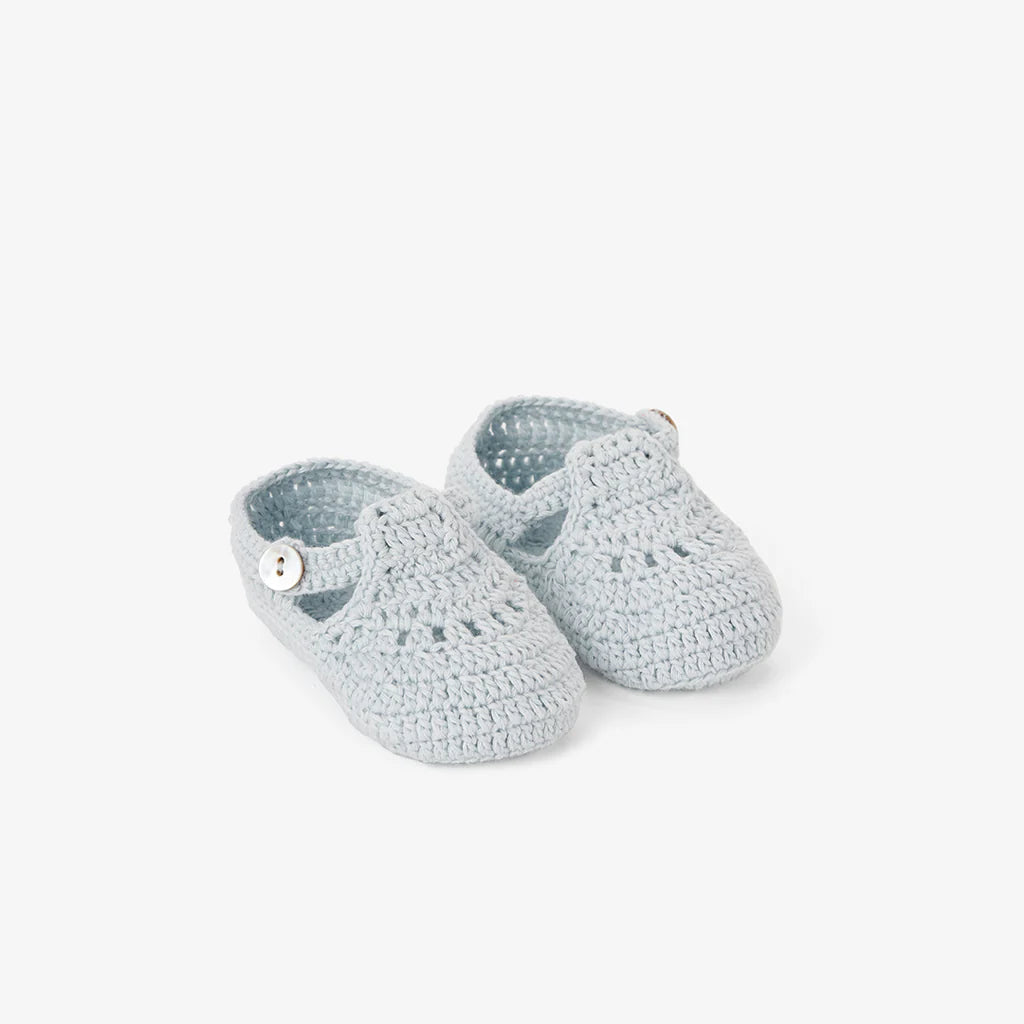Blush T-Strap Hand Crocheted Baby Booties