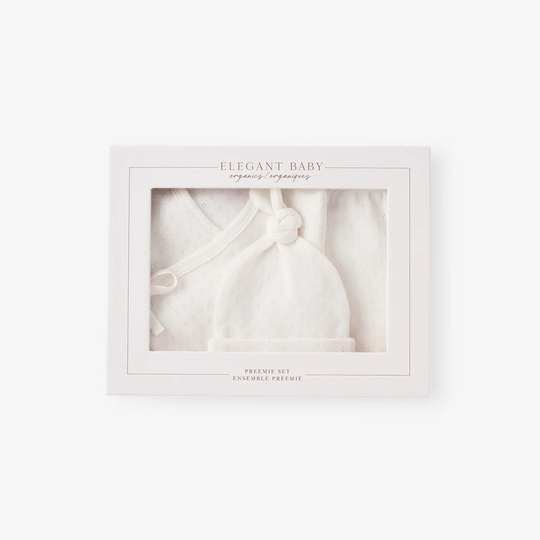Organic Cotton Pointelle 3 Pc Preemie Layette Set w. Gift Box
