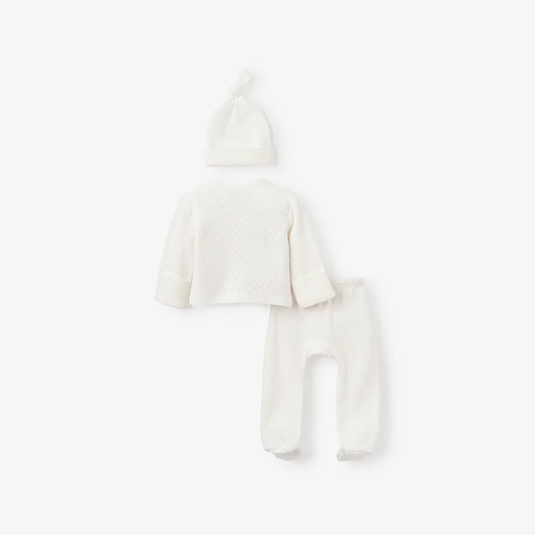 Organic Cotton Pointelle 3 Pc Preemie Layette Set w. Gift Box