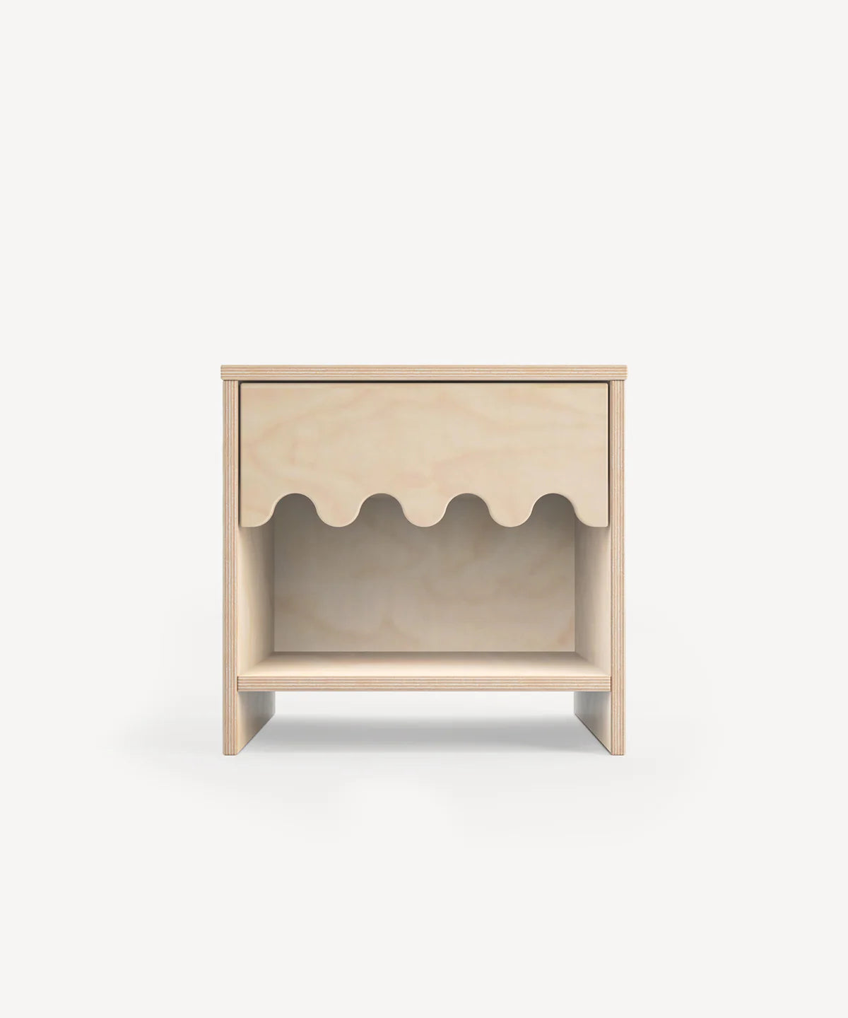 Moss nightstand with natural wood finish, compact and stylish bedside storage for kids’ rooms