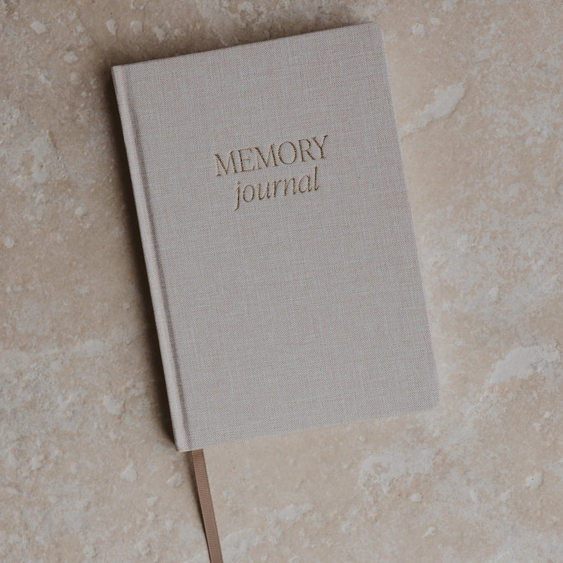 Neutral-toned fabric journal, simple and elegant, perfect for home decor