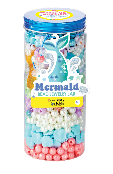 Bead Jewelry Jar Mermaid - Diy Bracelet Craft Kit For Kids