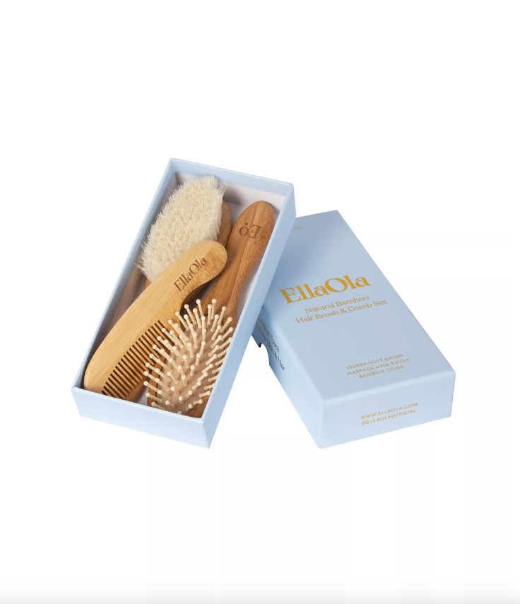 EllaOla 3-Piece Bamboo Brush & Comb Set