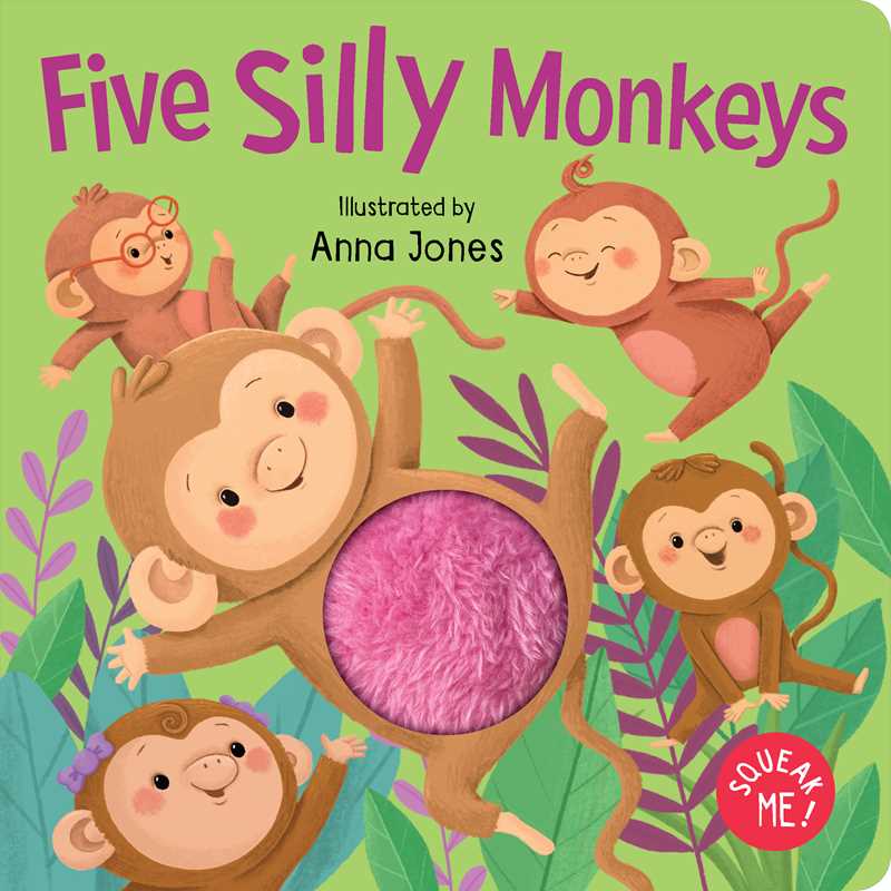 Interactive children’s book “Squeak Me!: Five Silly Monkeys,” full of fun and laughter