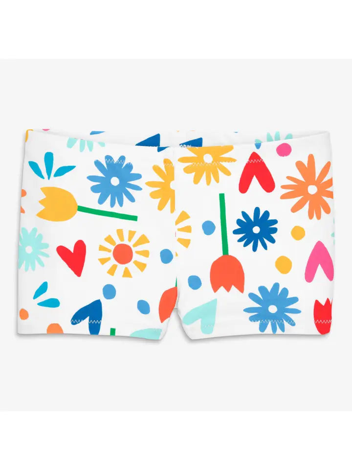 Swim Shortie in Rainbow Garden Party