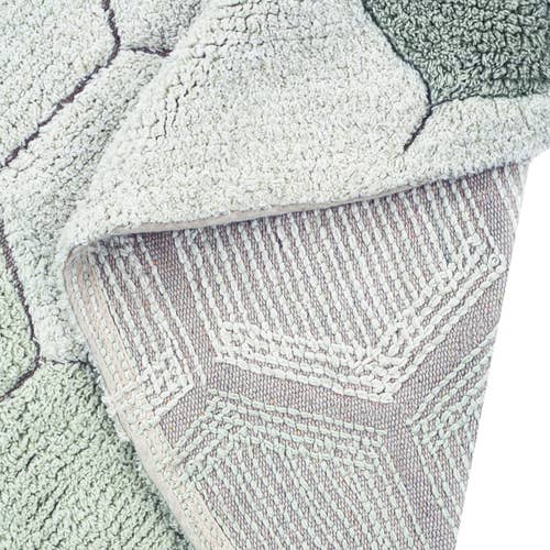 Washable rug Round Honeycomb Blue Sage