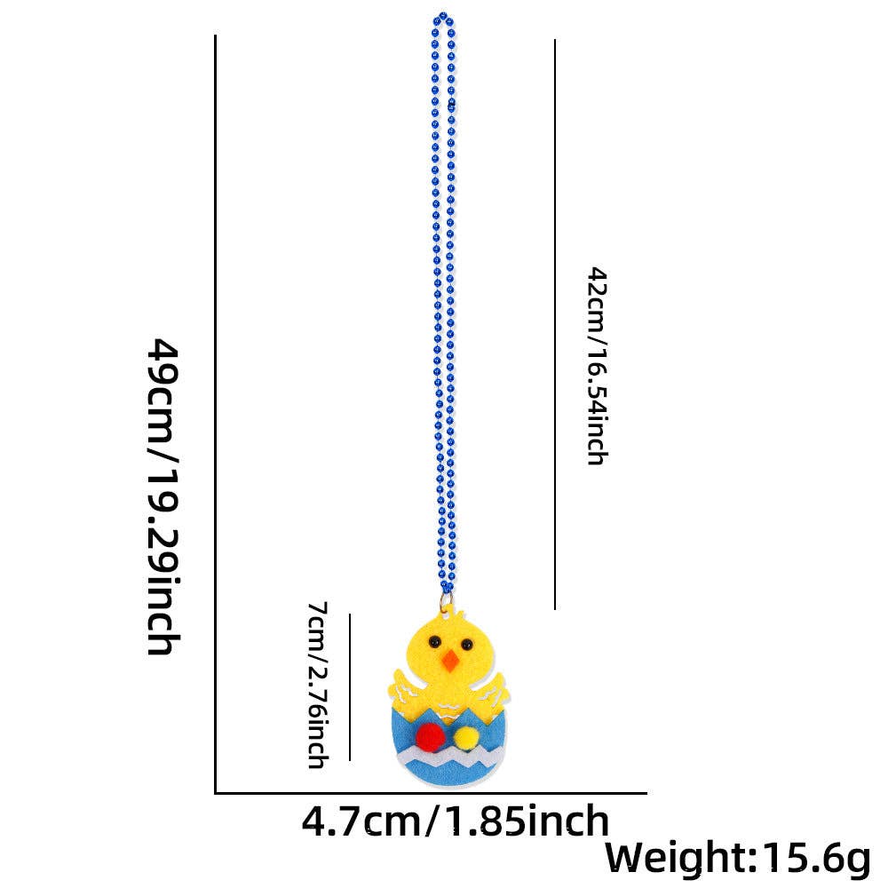 Children's Easter Bunny Necklace Colorful Egg Chain for Family Gatherings