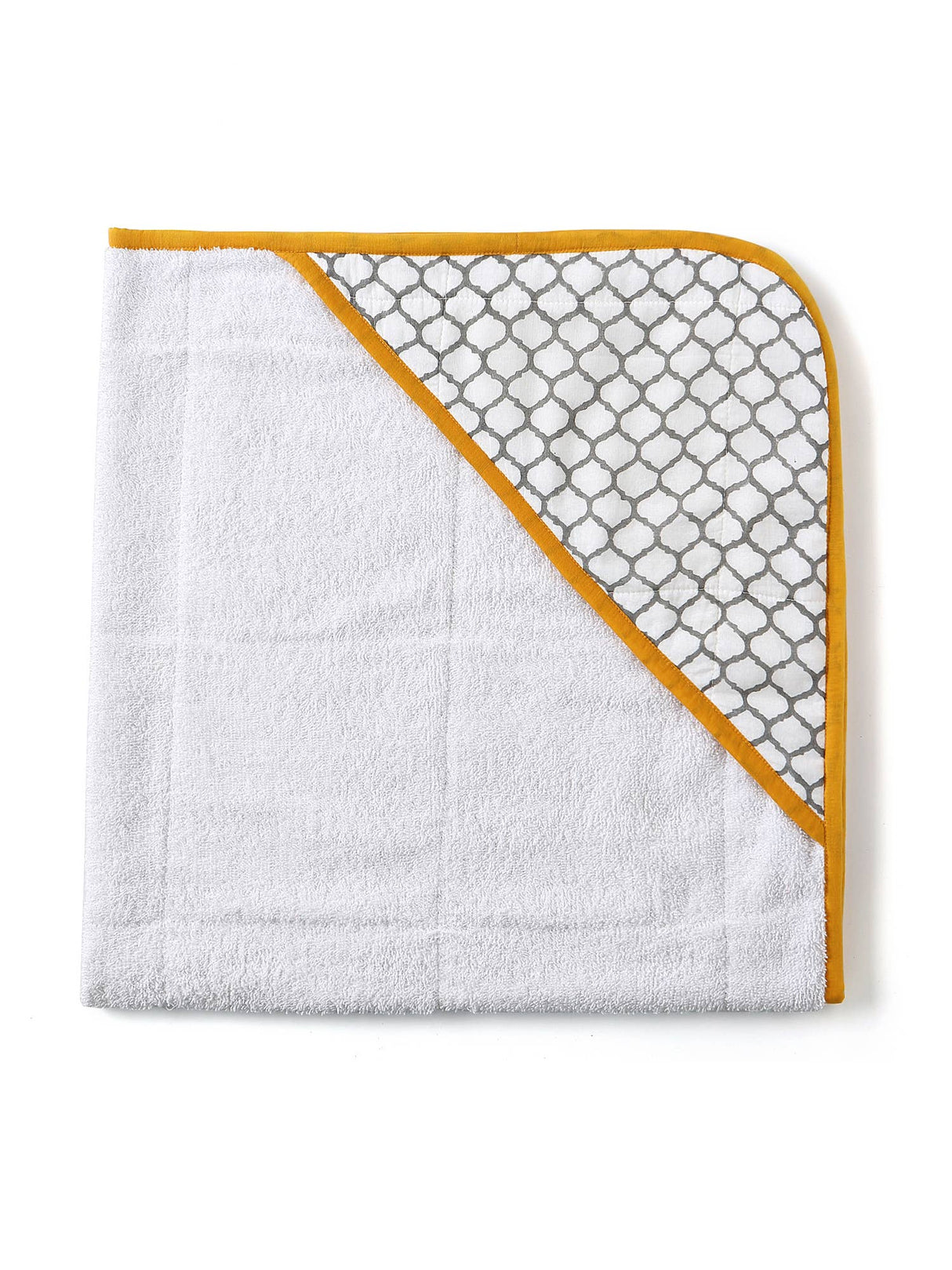 Hooded Towel: Handmade, Block-Printed Cotton, Baby/Toddler