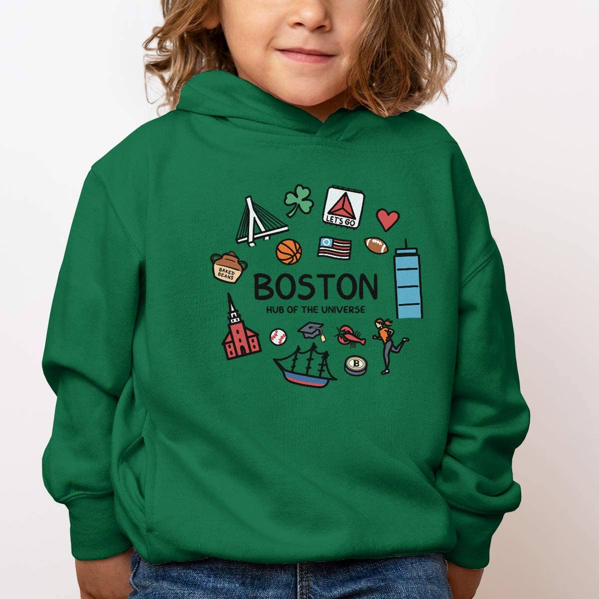 Boston Doodles Icons Massachusetts Toddler Unisex Hoodie