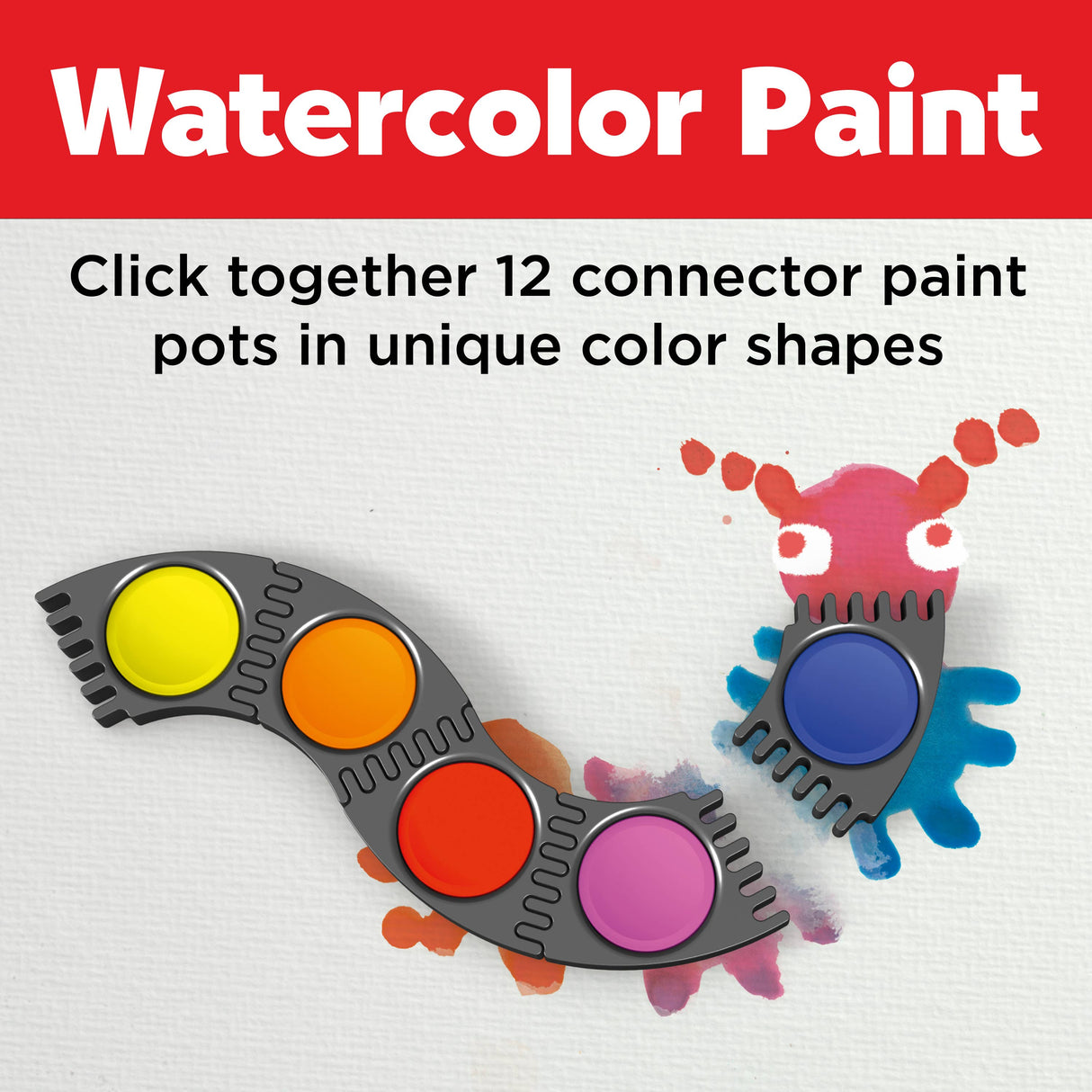 Connector Watercolor Paints for Kids 12 Super Bright Colors